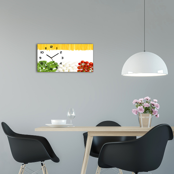 Langwerpige wandklok van glas Italiaanse vlag