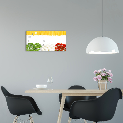 Langwerpige wandklok van glas Italiaanse vlag