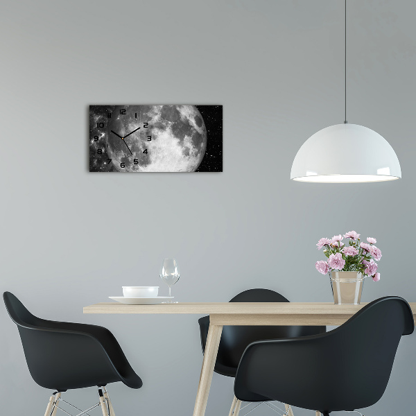 Glazen wandklok rechthoekig Maan