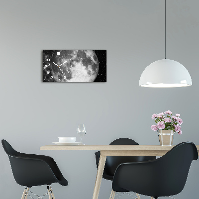 Glazen wandklok rechthoekig Maan