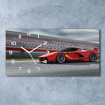 Zegar ścienny szklany Sportowy samochód