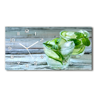 Langwerpige wandklok van glas Komkommerwater