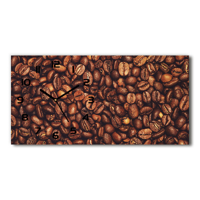 Glazen wandklok rechthoekig Koffiebonen