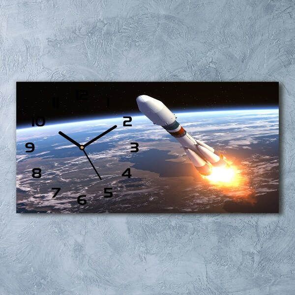 Glazen klok horizontaal Ruimteraket