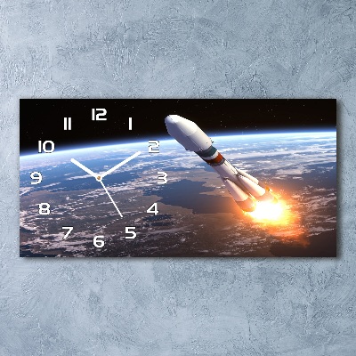 Glazen klok horizontaal Ruimteraket