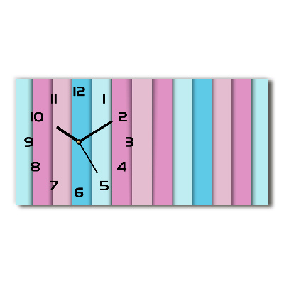 Zegar ścienny szklany cichy Kolorowe paski