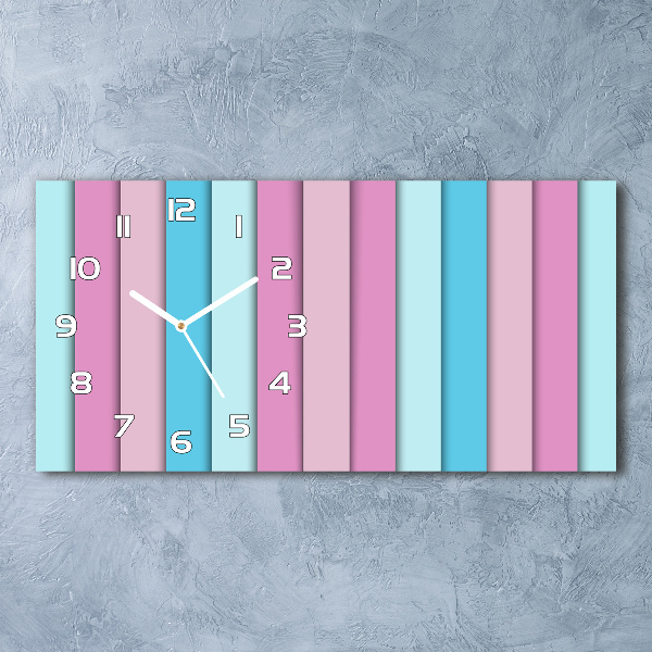 Zegar ścienny szklany cichy Kolorowe paski