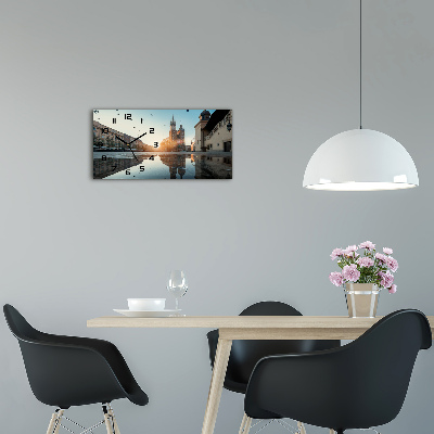 Langwerpige wandklok van glas Krakau, Polen