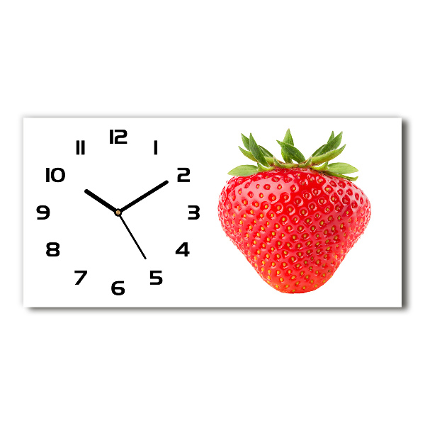 Glazen wandklok rechthoekig Aardbei