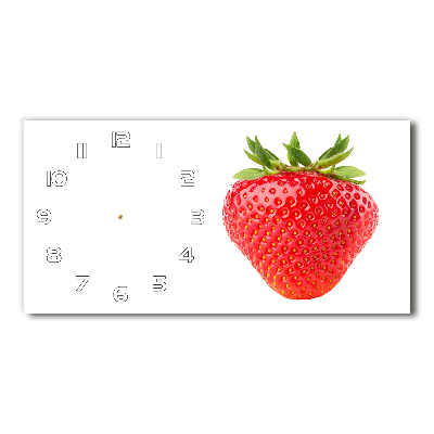 Glazen wandklok rechthoekig Aardbei