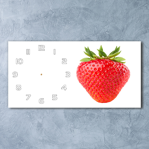 Glazen wandklok rechthoekig Aardbei