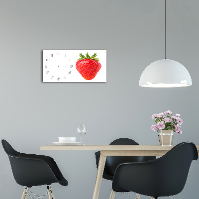 Glazen wandklok rechthoekig Aardbei