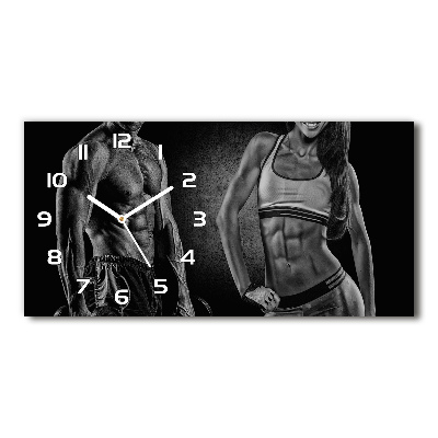 Langwerpige wandklok van glas Spieropbouw