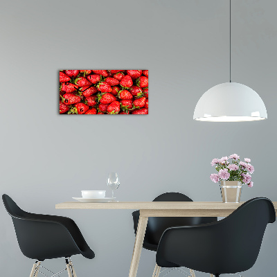 Glazen wandklok rechthoekig Aardbeien