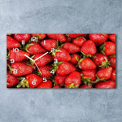 Glazen wandklok rechthoekig Aardbeien