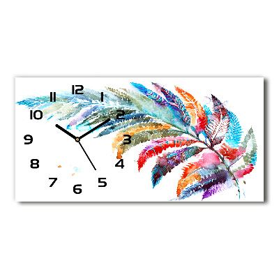 Zegar ścienny szklany cichy Kolorowe pióro