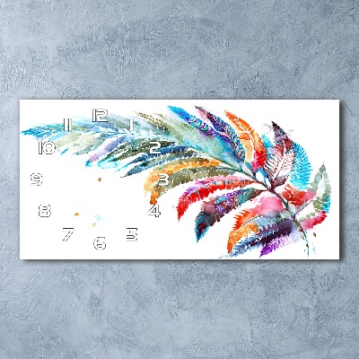 Langwerpige wandklok van glas Kleurrijke pen