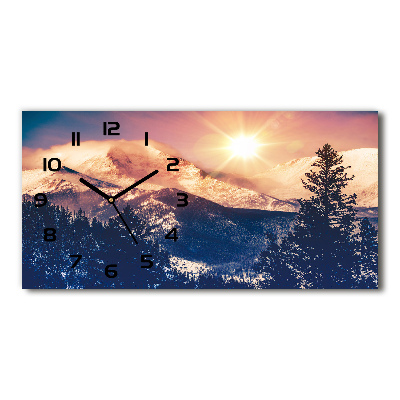 Zegar ścienny szklany cichy Góry Kolorado