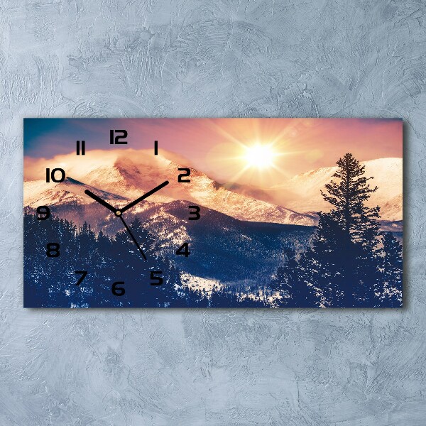 Zegar ścienny szklany cichy Góry Kolorado