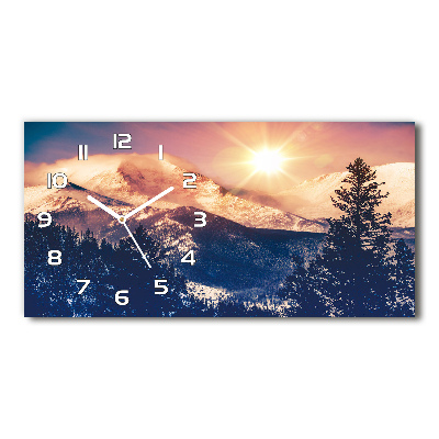 Zegar ścienny szklany cichy Góry Kolorado