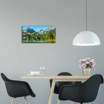 Zegar ścienny szklany Jezioro w górach