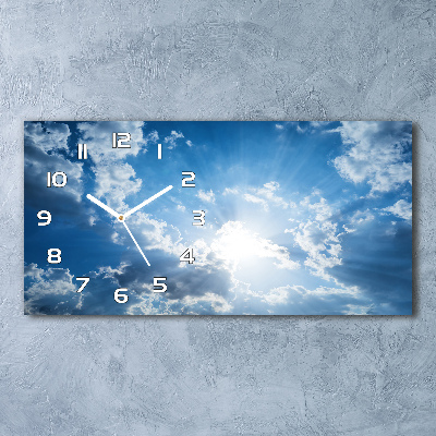 Glazen klok horizontaal Wolken aan de hemel