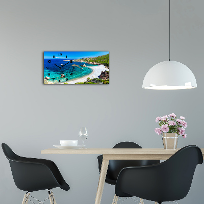 Langwerpige wandklok van glas Zeebaai