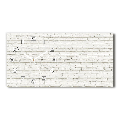 Langwerpige wandklok van glas Bakstenen muur