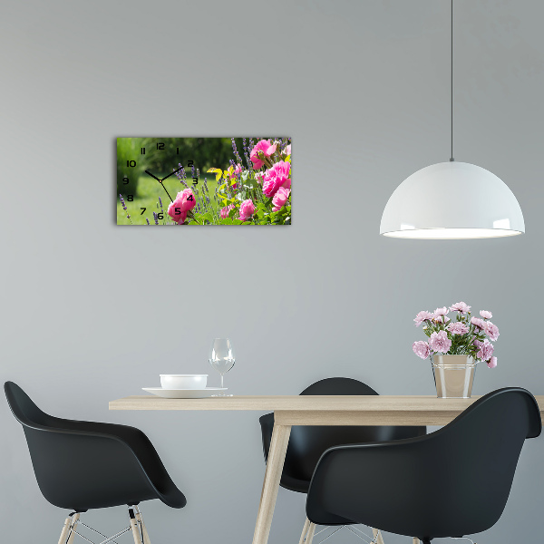 Glazen wandklok rechthoekig Doorn