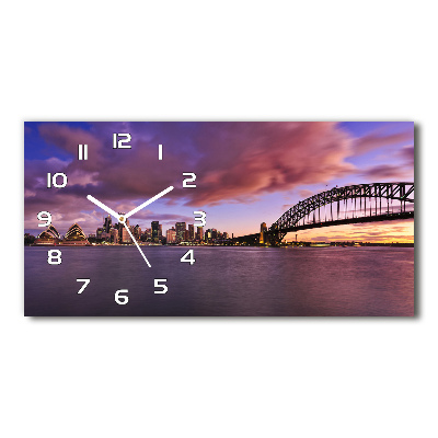 Langwerpige wandklok van glas Sydney Bridge