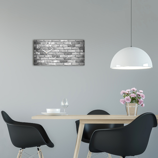 Zegar ścienny szklany cichy Ceglana ściana