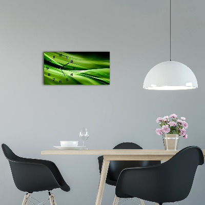 Zegar ścienny szklany Zielone fale tło