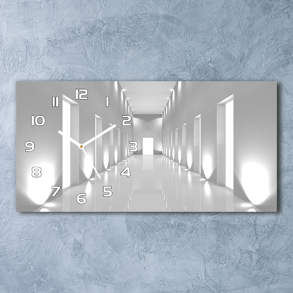 Glazen wandklok rechthoekig Hal