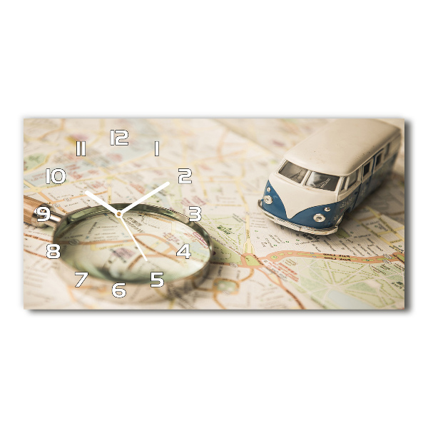 Zegar ścienny szklany Symbolika podróży