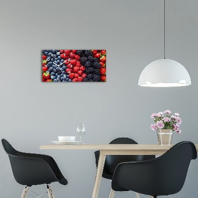 Glazen wandklok rechthoekig Bosvruchten