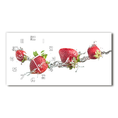 Zegar ścienny szklany Truskawki i woda