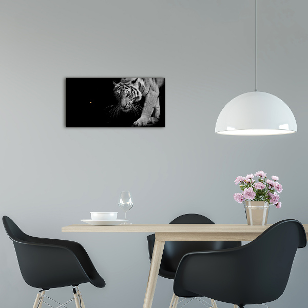 Glazen wandklok rechthoekig Tijger