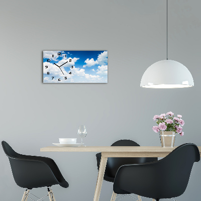 Glazen klok horizontaal Wolken aan de hemel