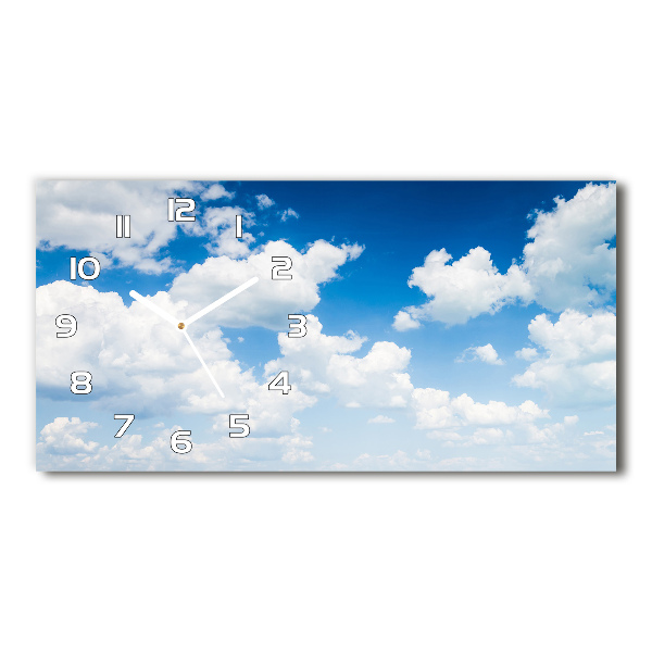 Glazen klok horizontaal Wolken aan de hemel