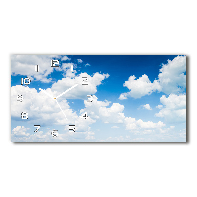 Glazen klok horizontaal Wolken aan de hemel