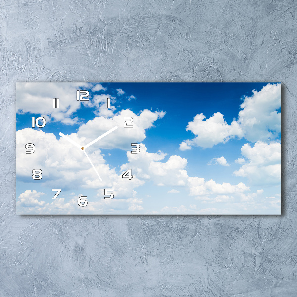 Glazen klok horizontaal Wolken aan de hemel