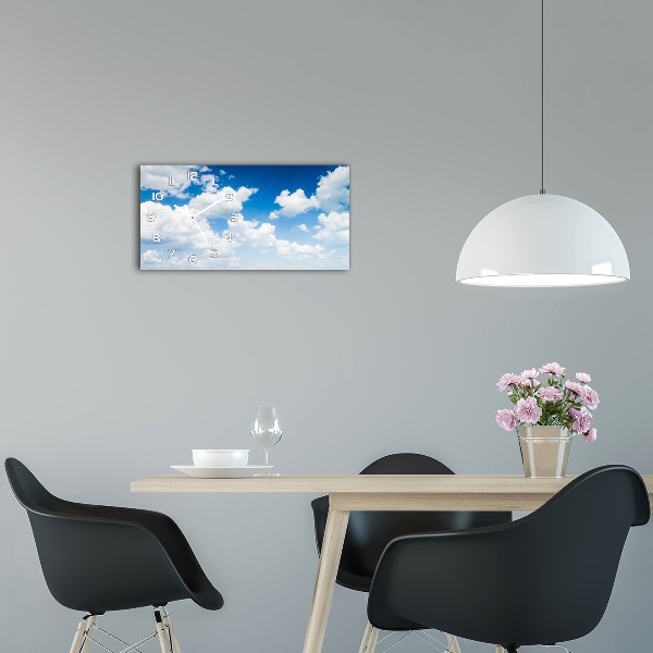 Glazen klok horizontaal Wolken aan de hemel