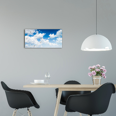 Glazen klok horizontaal Wolken aan de hemel