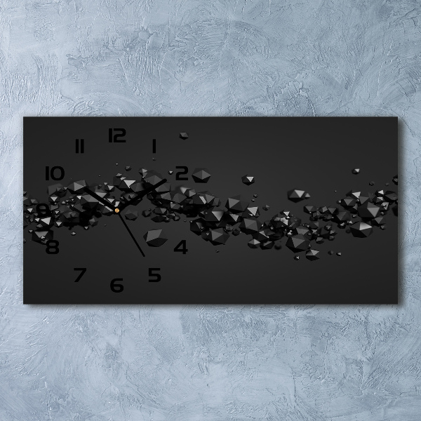 Langwerpige wandklok van glas 3D-abstractie