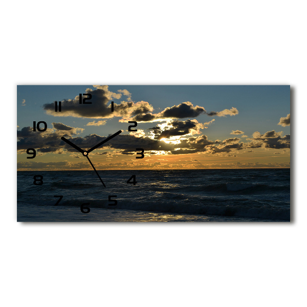 Glazen klok horizontaal Zonsondergang boven de zee