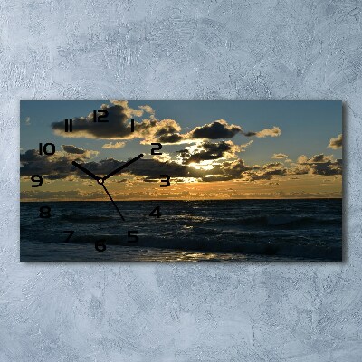 Glazen klok horizontaal Zonsondergang boven de zee