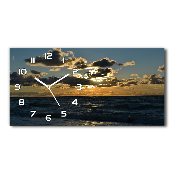 Glazen klok horizontaal Zonsondergang boven de zee