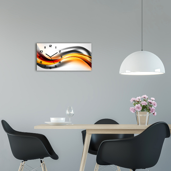 Glazen klok horizontaal Abstracte golven
