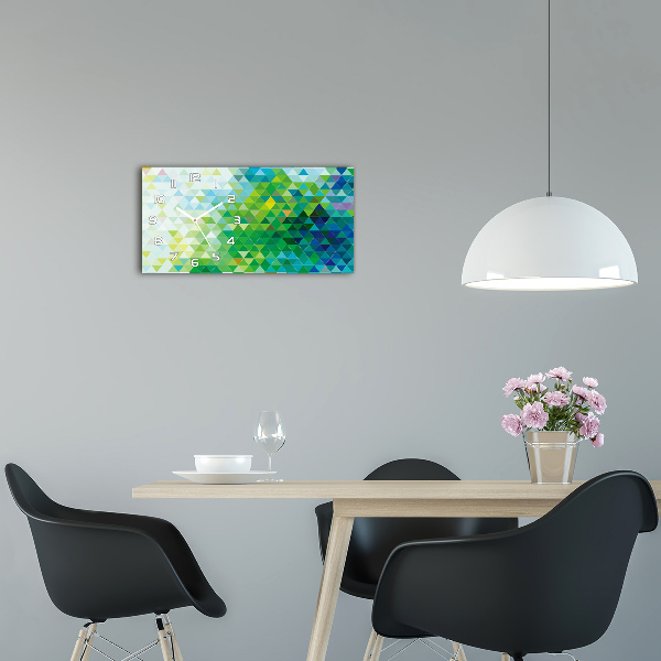 Glazen klok horizontaal Abstracte driehoeken
