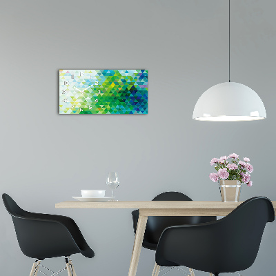 Glazen klok horizontaal Abstracte driehoeken
